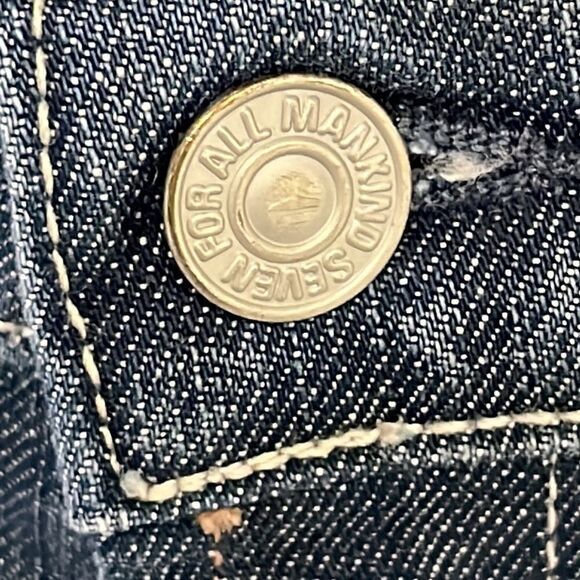 7 for all of Mankind Distressed and Frayed Boycut Button Fly Jeans- Size 27 - Picture 11 of 16